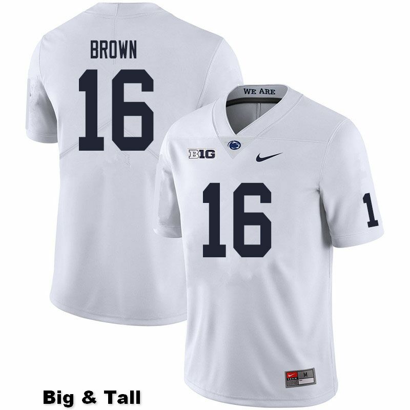 NCAA Nike Men's Penn State Nittany Lions Ji'Ayir Brown #16 College Football Authentic Big & Tall White Stitched Jersey ULX5598RB